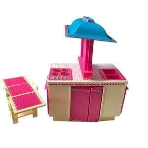 Vintage 1984 Barbie Dream Kitchen Island Table Accessories No Food or Box